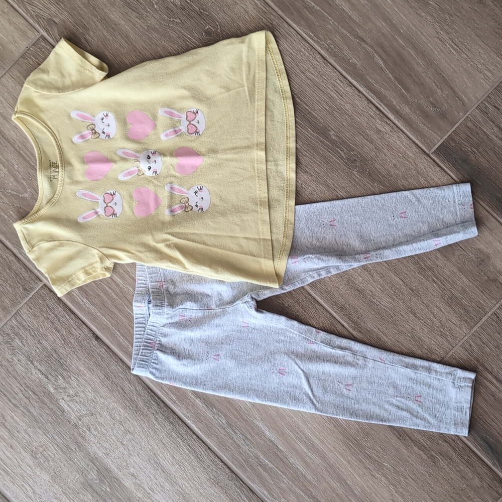 3T Girls Bunny & Hearts Outfit